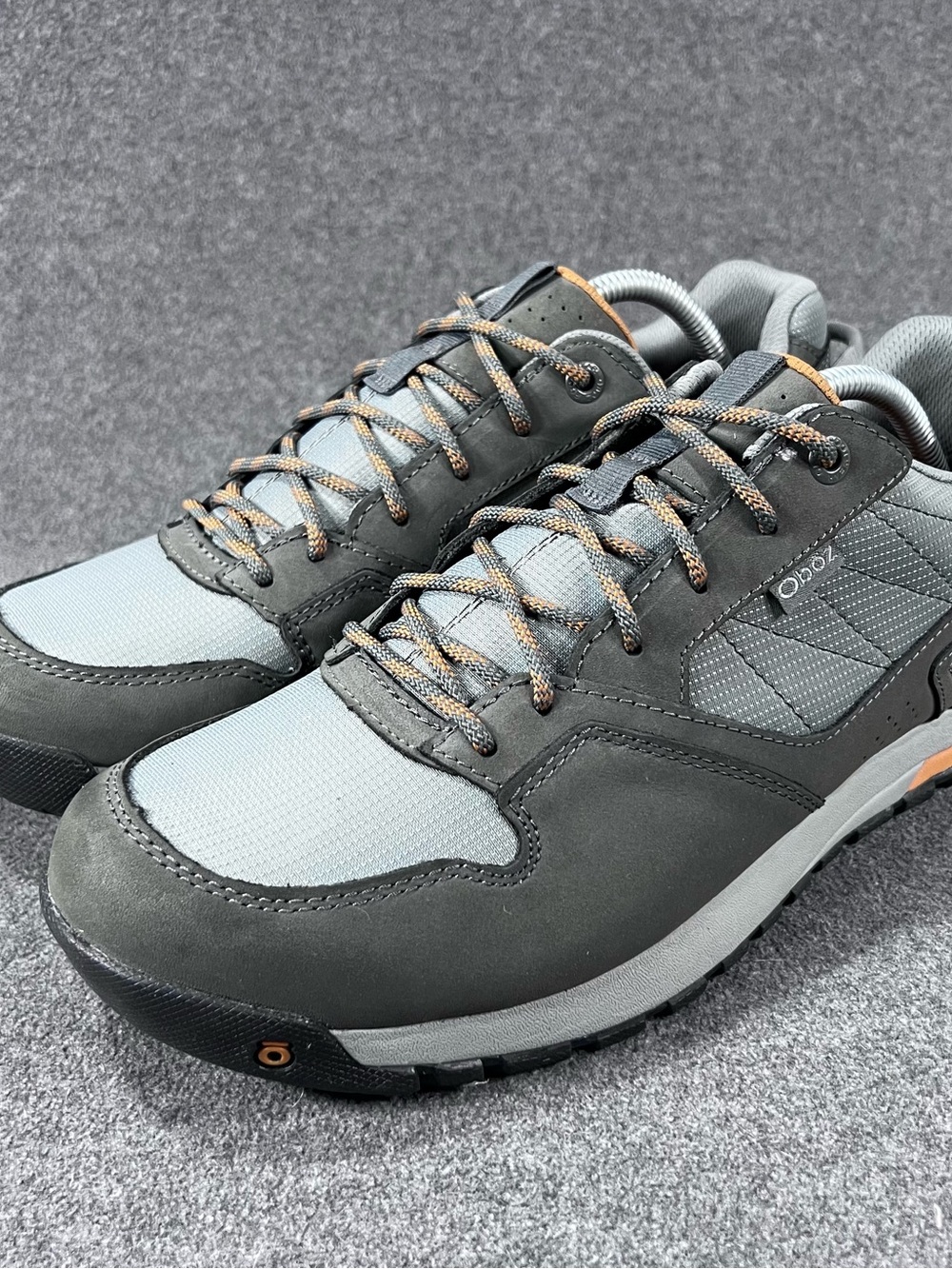 Oboz Men's Bozeman Low Leather/Ripstop Hiking Shoes Charcoal Gray Size 11